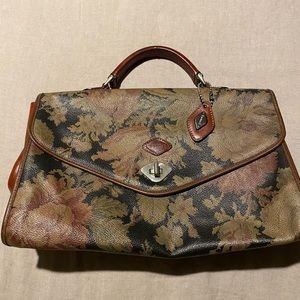 Vintage I Santi floral leather messenger bag